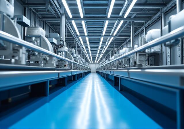 Industrial facility overview representing financial analysis